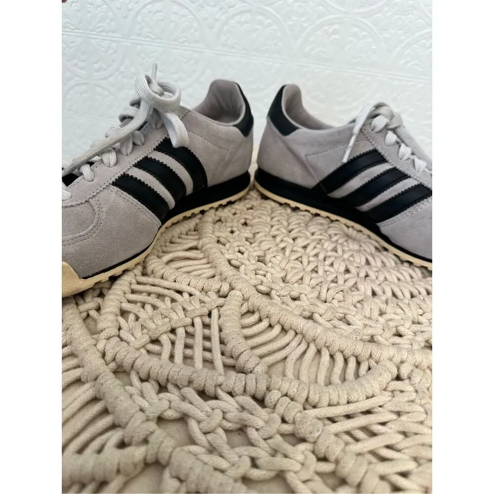 Adidas Gray Suede and Black Classic Stripe GUAM Edition Sneakers Size 6